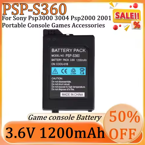 New PSP-S360 3.6V 1200mAh Psp S360 Battery for Sony Psp3000 3004 Psp2000 2001 Portable Console Games