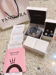 全新 Pandora 潘朵拉 蛇鍊 手鍊 手環 玫瑰金釦蛇鏈 專櫃購入有購證