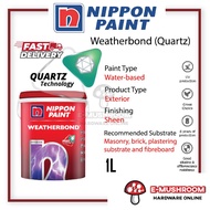 1L Nippon Paint Weatherbond Exterior Paint / Cat Luar / Cat Rumah / Cat Getah