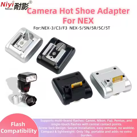 For Sony NEX Hot Shoe Adapter Converter, Fit for NEX-3/C3/F3 NEX-5 Series, Works with Canon Nikon Fu