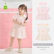 Girls Polo Dress short sleeve Lullaby NH676C Soft and Cool Cotton Dress with Cute Flared Collar for 