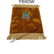 Small Prayer Rug for Head Prostration Travel Thick Prayer Rug - Yellow