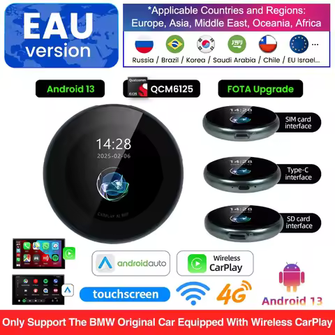 OEM Screen Upgrade QCM6125 Android 13 AI Box For BMW Cars Wireless CarPlay For BMW ID6 ID7 ID8 ID9 T