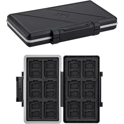JJC 36 Slots SD Micro SD TF Card Case Holder for 24 Micro SD TF SDXC SDHC And 12 SD SDXC Cards Water