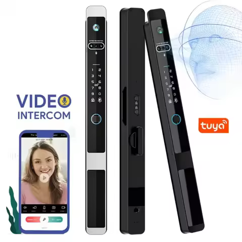 Camera video intercom Waterproof IP65 Automatic Slim Smart Aluminum door lock Face Tuya wifi 3592 eu