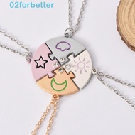 FORBETTER 4pcs/set Best  Forever Necklace, Colorful Jewelry Set Jigsaw BFF Necklace, Necklace Combin