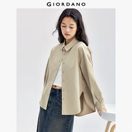 GIORDANO ผู้หญิง  เสื้อเชิ้ต เสื้อเชิ้ตคอปกคลาสสิก เสื้อเชิ้ตแขนยาว เสื้อเชิ้ตลำลอง 05344101