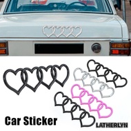 LATHERLYN Love Heart Logo Rear, Heart-shaped ABS Plastics Trunk Tail Label Badge, Emblem Decal Car S