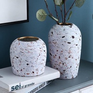 Cindis | Terrazzo Vase Gold/Flower Vase With Colorful Luxury Beautiful Ceramic Motifs - S
