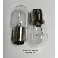 JOLLY BA15D T20X48 24V 15W, 24V 20W, 110V 25W, 130V 15W TUBULAR LAMP