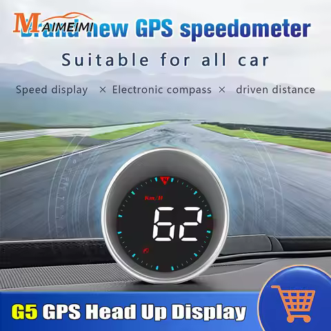 G5 Car Head Up Display GPS Speedometer Driven Distance Over Speed Alarm Fatigue Alert Auto Light KMH