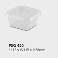 SQ 450 Square Disposable Plastic PP Food Container [ 50sets± ] 450ml SQ450