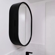 ALI🥊Wholesale Oval Bathroom Mirror Cabinet Storage with Light Wall Hanging Dressing Makeup Toilet Bathroom Mirror Wall-M