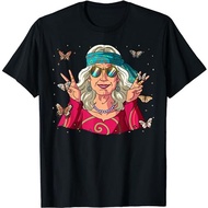 60s 70s Costume Groovy Hippie Old Woman T-Shirt - Men's Clothes - Women's Clothes - Men's T-Shirts -