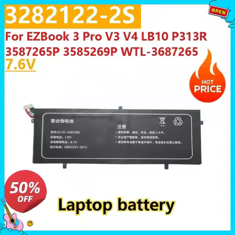High Quality 7.6V 3282122-2S Laptop battery For EZBook 3 Pro V3 V4 LB10 P313R 3587265P 3585269P WTL-