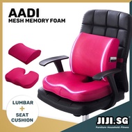 ★AADI Mesh Memory Foam (Lumbar + Seat Cushion)★Ergonomic Office Chair Pillow★Back Support★