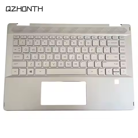 98%New For HP Pavilion X360 14-DH 14M-DH Palmrest Upper Case with Keyboard (Non-Backlit) Silver L537