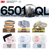 3M 6502QL Reusable Respirator Set – 6051 Organic Vapor  Organic Vapor & Acid Gas / 6059 Multi Gas / 