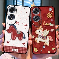 Case for Oppo A60 4G Lucky Horse Pattern, Lucky Horse 2026