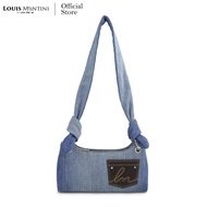 Louis Montini (JEANS) กระเป๋าสะพายข้าง shoulder bag ผ้ายีนส์ผสมหนังวัวเเท้ JEAN04
