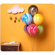 Agate-colored rubber balloons for birthday event decoration