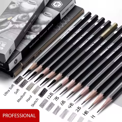 Professional 2H HB B 2B 3B 4B 6B 8B 12B 14B Sketch Drawing Graphite Charcoal Pencils Set Drawing Ske