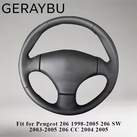 DIY Customized Car Steering Wheel Cover For Peugeot 206 1998-2005 206 SW 2003-2005 206 CC 2004 2005 
