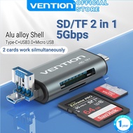 Vention 2 IN 1 Card Reader 256GB TF SD Micro SD Reader USB 3.0 OTG Type C Micro USB For Camera Laptop