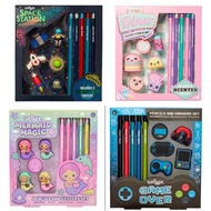 Smgle Pencil & Eraser Set Kids Gift Set Cute Stationery Set Space Diner Mermaid Game Theme School Su