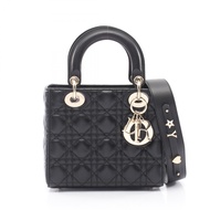 【二手】迪奧手提包，LADY DIOR MY ABCDIOR，Lady Dior 小號 Cannage 兩用包，黑色皮革，Lady Dior Cannage 兩用托特包，小號。