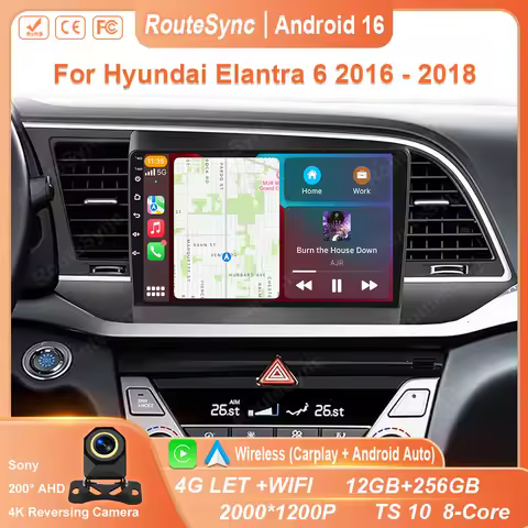 Android Car Radio For Hyundai Elantra 6 2016 2017 2018 Multimedia Player Navigation Carplay Audio Au