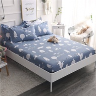 Printed Fitted Sheet  Solid Single Sanded  Bed Cover Mattress Protector Ready Stock No Pillow 100% Polyester Brushed Microfiber Fabric