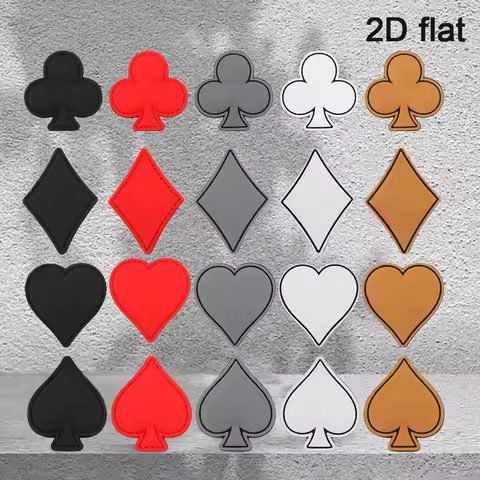 Poker Four-Suit Geometric Symbols, Glow-In-The-Dark Pvc Material Armband with Velcro, Matching Hook 