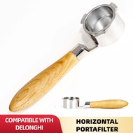 NEOUZA Espresso Bottomless Portafilter 51mm ดีไซน์ก้นแบนสำหรับการวางที่มั่นคง เข้ากันได้กับเครื่องชง