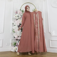 (COD) Gamis Wanita Rompi Misah Terbaru Bahan Full Ceruty Baby Doll