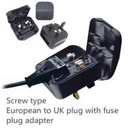 EU 4.0mm to UK plug adapter 5A/250V built-in fuse EU 4.0mm to type-G Malaysia Singapore, Macau, Hong