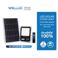 [BYD BATTERY]WELLUX โคมไฟฟลัดไลท์โซล่า 50W 100W 200W 300W 400W 500W LED SOLAR FLOOD LIGHT รุ่น CALIF