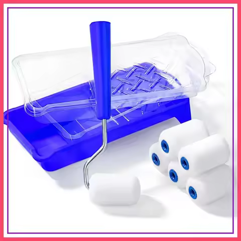 2 Inch Foam Paint Roller Kit, 10 pcs - Small Paint Roller with Tray & Liners, Mini Foam Covers