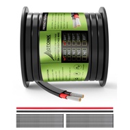 AOTOINK 22 20 18 AWG 2  Conductor Electrical Wire Cable 15.24M 30.48M, 12/24V Flat Cable Tinned Copp