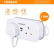 TESSAN Travel Power Strip 1.5m Extension Cord Multi Extension Plug Adapter with USB C Socket