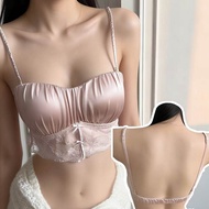 Women's Backless Lace Bra - Thin Cup Wireless Lingerie (Size 32-38AB)