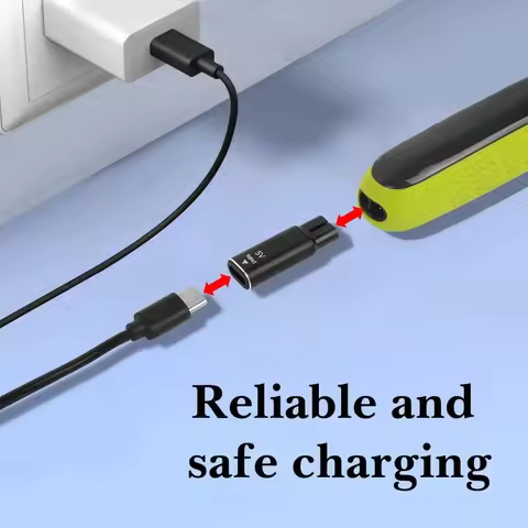 5V Type-C Shaver Adapter Charger Converter Fit for Philips Norelco OneBlade QP1424/70、X3001/90、BT323