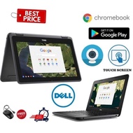 dell laptop chrombook Touch Screen and Flip Grade A and Support Play Store) Dell laptop 12 inch" LCD 2 in 1 Chromebook-intel Celeron N3060 / 4GB DDR3 RAM / 16GB SSD