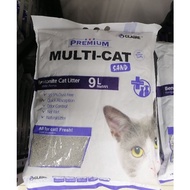 Claire Premium Multi Cat Sand, Cat Litter Sand, Super Absorbent, Dust Free, 100% Naturel 9L