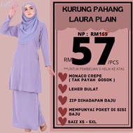 LUVLA Baju Kurung pahang Laura Plain 3.0 Ironless Tak Payah Gosok Plus Size XS To 5XL
