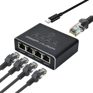 1000Mbps 1 in 4 Out Gigabit Ethernet Adapter RJ45 Splitter Lan Connector Cat 6 7 8 Switch Network Co