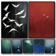 Vintage Flying Bird Egret Poster HD Art Print Bedroom Home Wall Decor,No Frame Canvas Painting Gift 