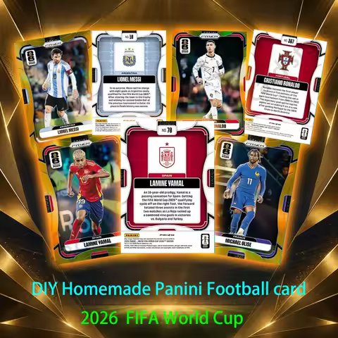 DIY Panini Homemade Football Collection Card FIFA World Cup Prizm Series Jude Bellingham Messi Yamal