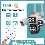 TIMI Triple-lens security camera CCTV Wireless WIFI Outdoor PTZ 360 12MP IP66 Full Color Night Vision 10x Zoom Camera APP：IPC360