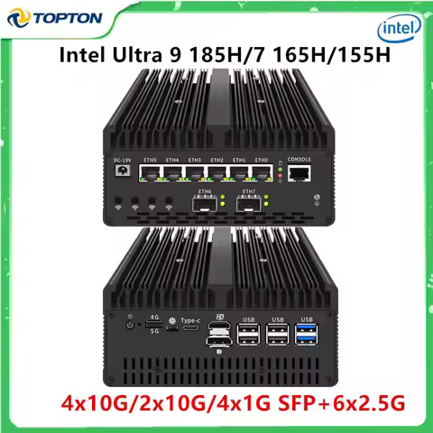Topton Ultra 9 185H Mini PC Ultra 7 165H 155H Intel vPro 4x/2x 10G SFP 6*2.5G LAN Thunderbolt 4 2xNV